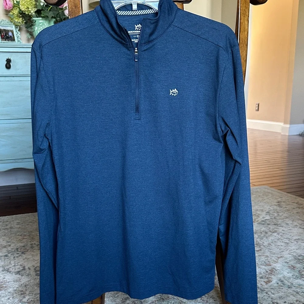 Southern Tide Navy Quarter-Zip Pullover - Picture 1 of 4